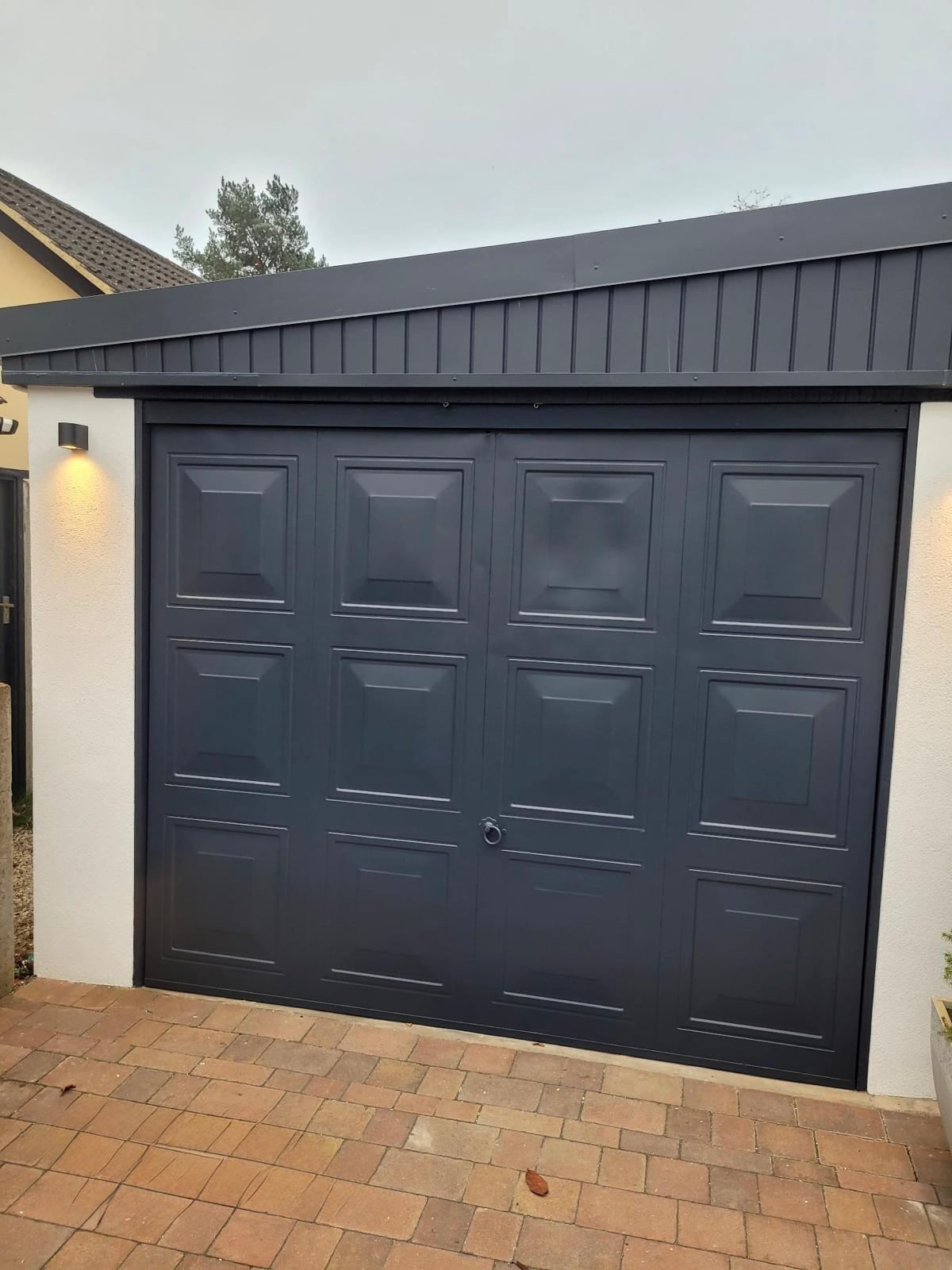 Garage door spray painted in anthracite grey by Prodec Painters