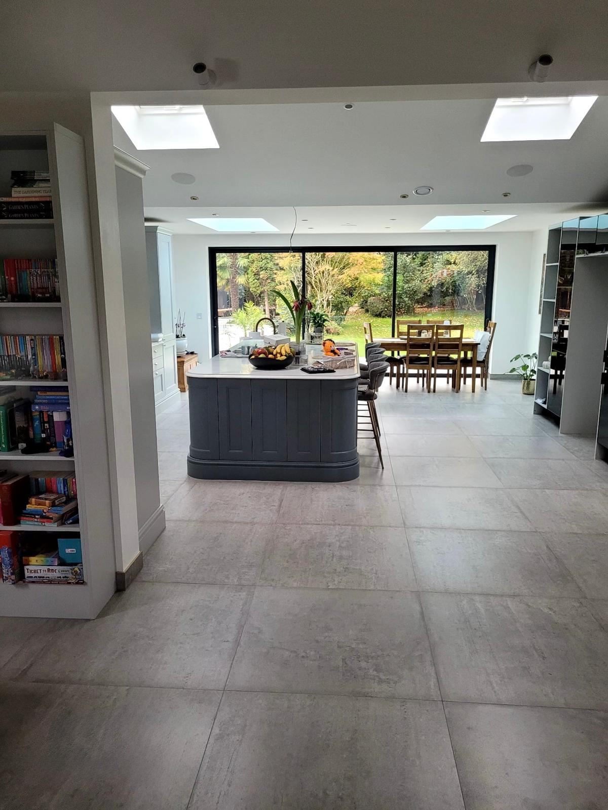 Kitchen island hand painted in grey by Prodec Painters