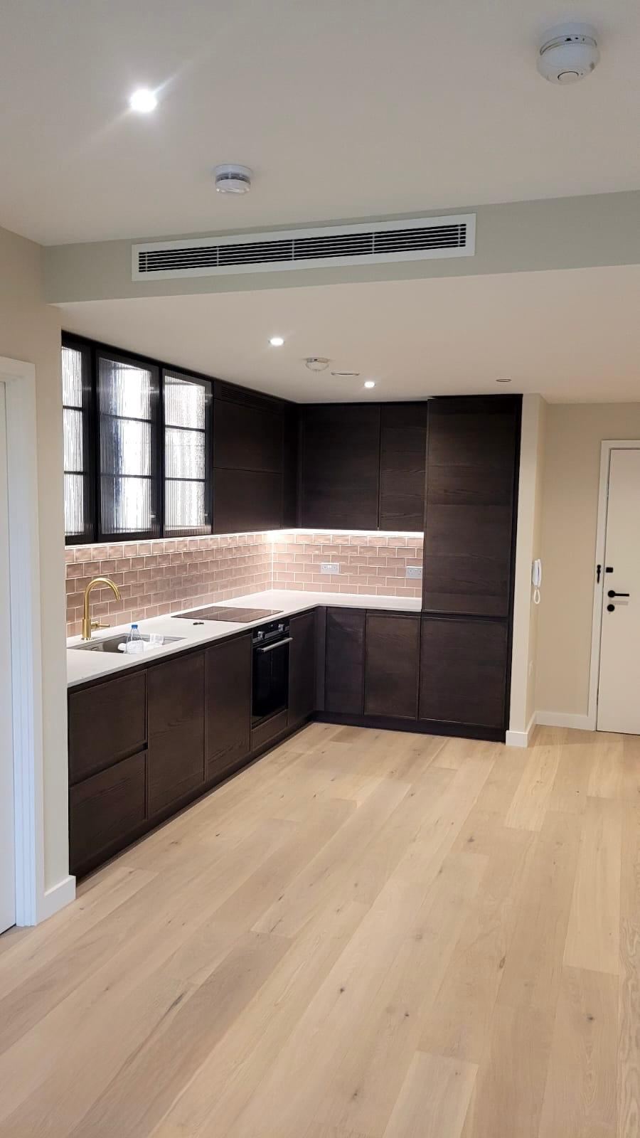 New build apartment interior after mist coat and topcoats